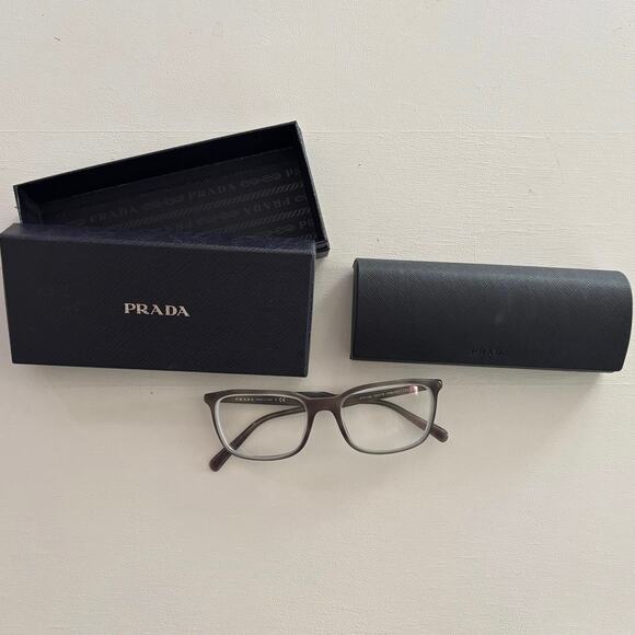 PRADA VPR 13X 55 18 548-101 145 Eyeglass Frames Eyeglasses Olive Havana - Picture 1 of 10